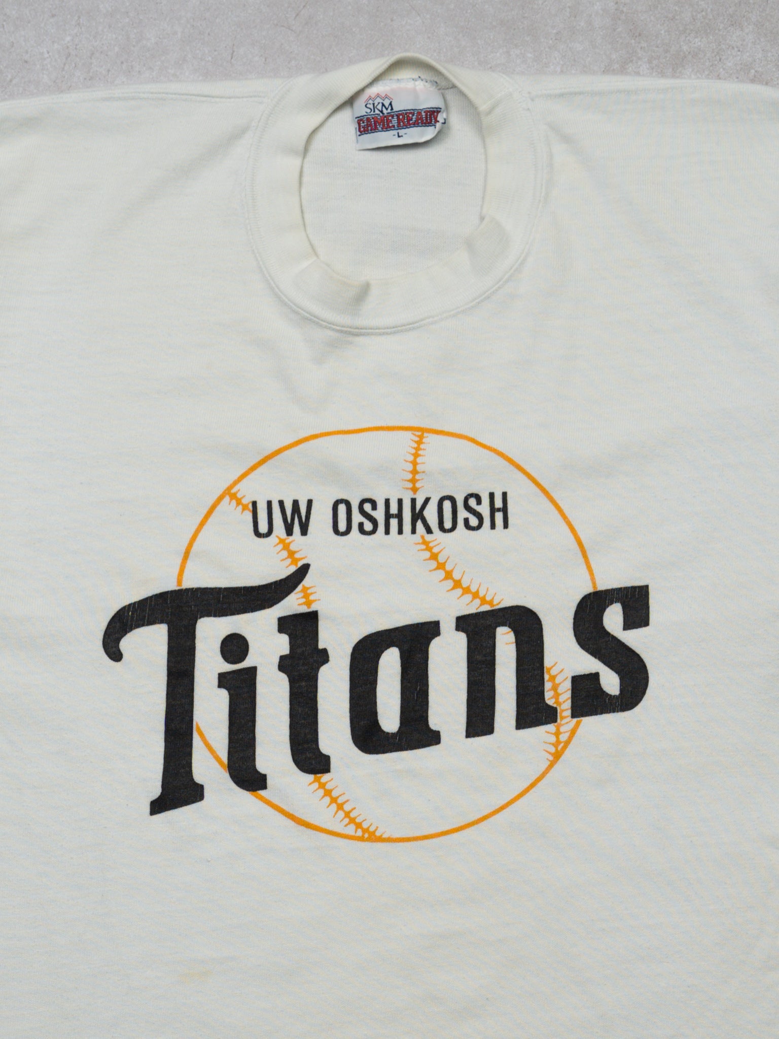 Vintage 80s White UW Oshkosh Titans Tee (S)