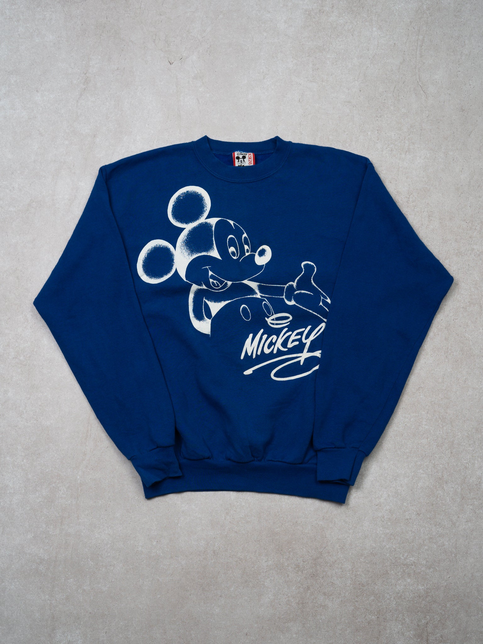 Vintage 90s Blue Mickey Graffiti Crewneck