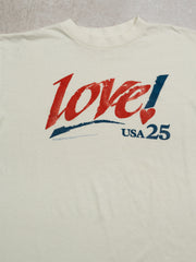 Vintage '89 White Love! USA 25 Stamp Tee (L)