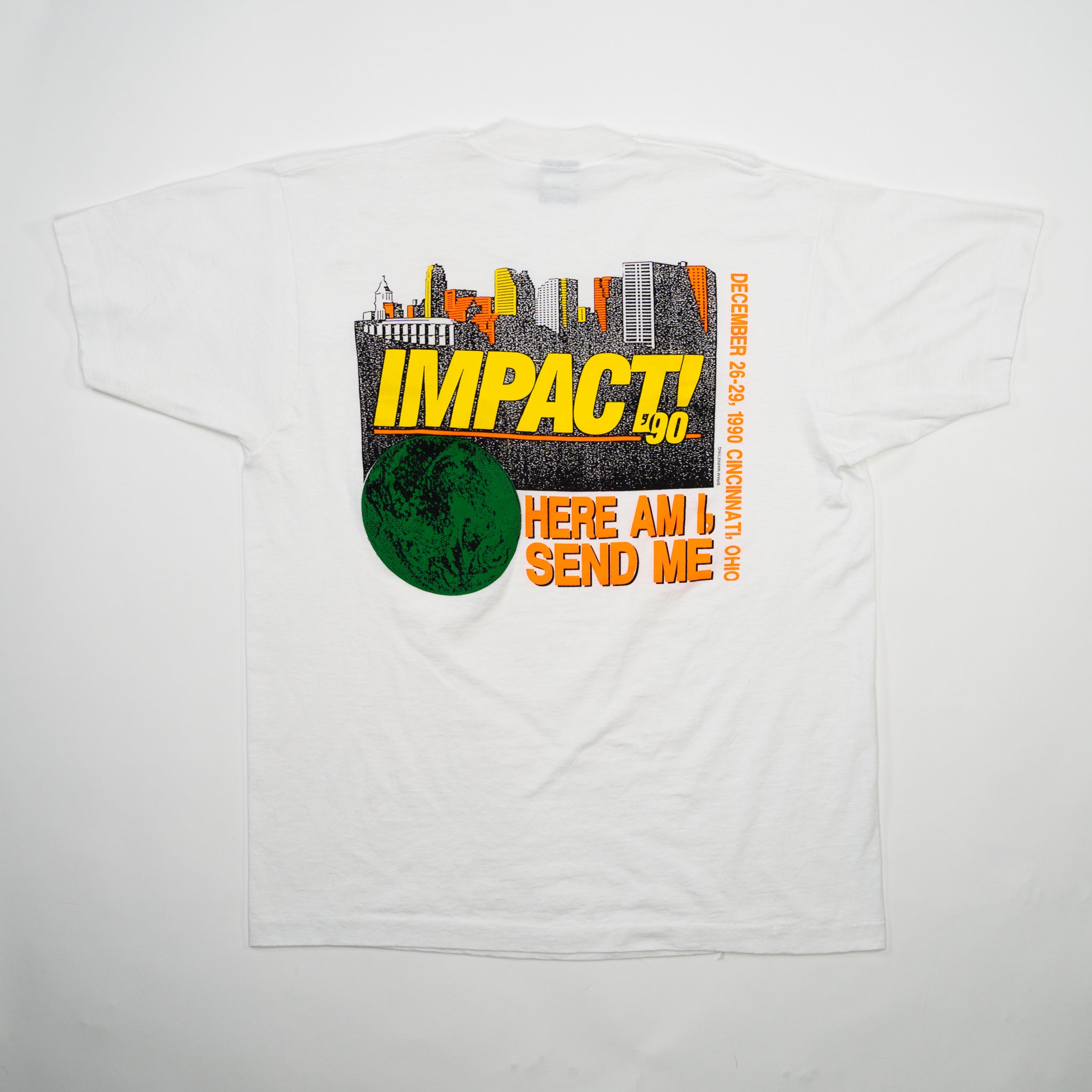 Vintage '90 White Impact Graphic Single Stitch Tee (M)