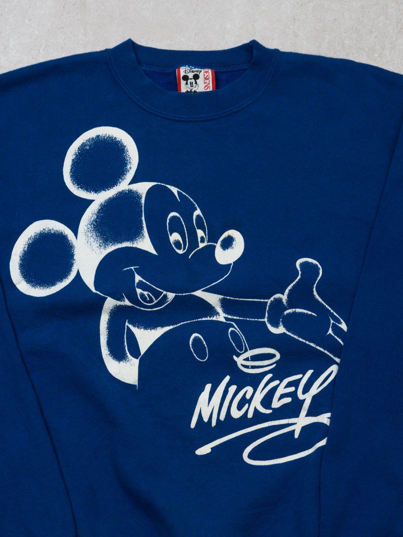 Vintage 90s Blue Mickey Graffiti Crewneck