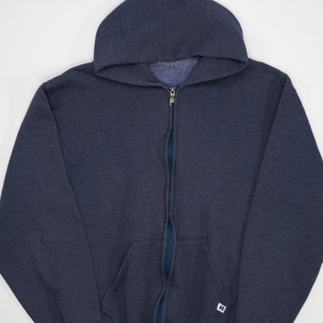 Vintage 90s Washed Blue Russell Athletics Zip Up Sweater (M) | Rebalance Vintage.