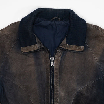 Vintage 90s Sun Faded Leather Bomber (M) | Rebalance Vintage.