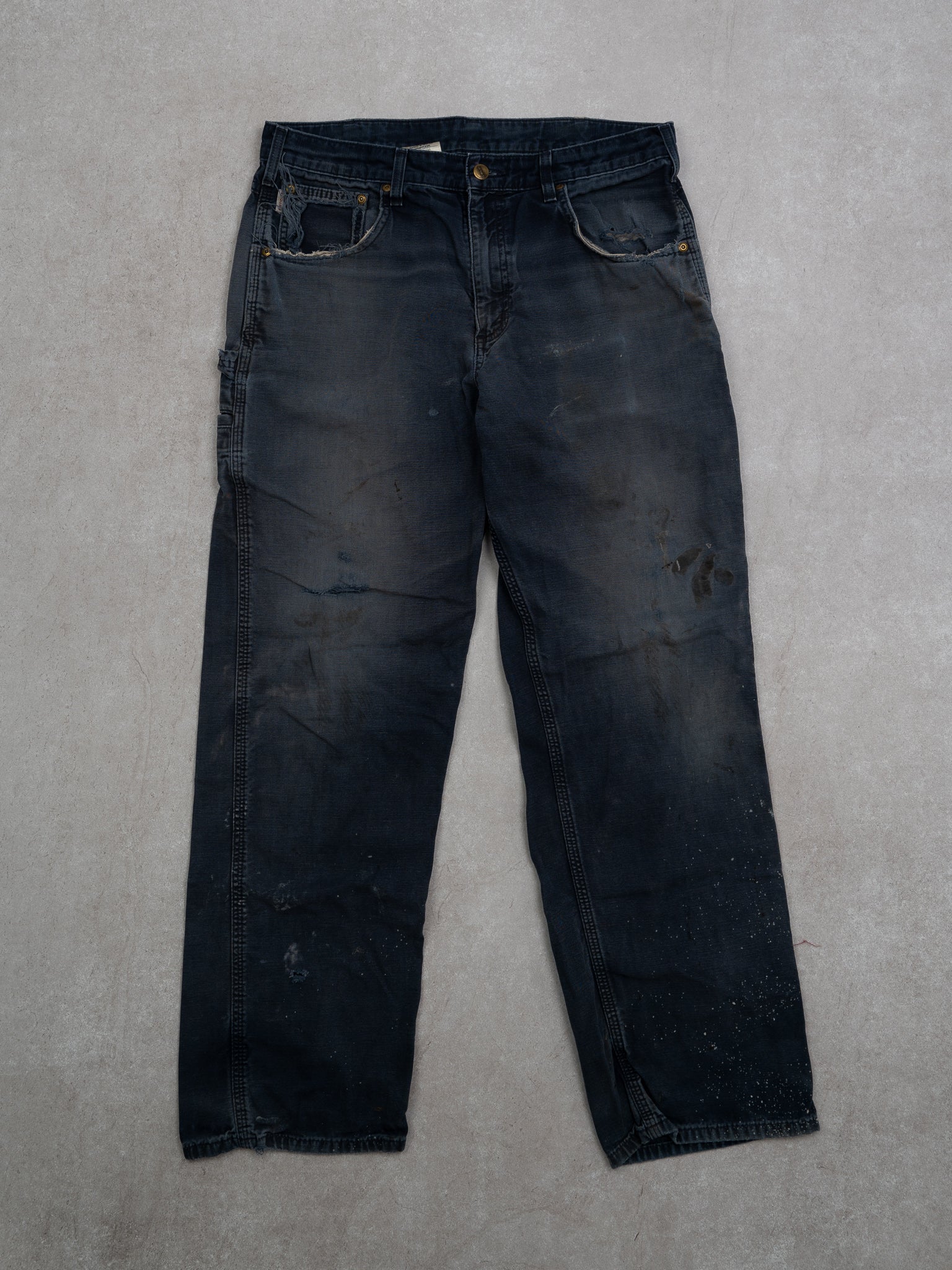 Vintage Rugged Washed Blue Carhartt Cargo Pants (34 x 32)