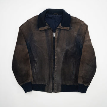Vintage 90s Sun Faded Leather Bomber (M) | Rebalance Vintage.