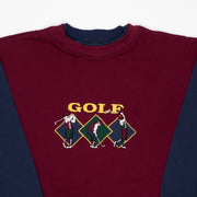 Vintage 90s Maroon + Navy Golf Crewneck (L)