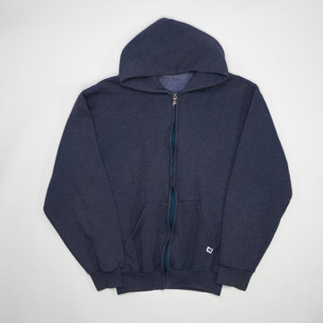 Vintage 90s Washed Blue Russell Athletics Zip Up Sweater (M) | Rebalance Vintage.