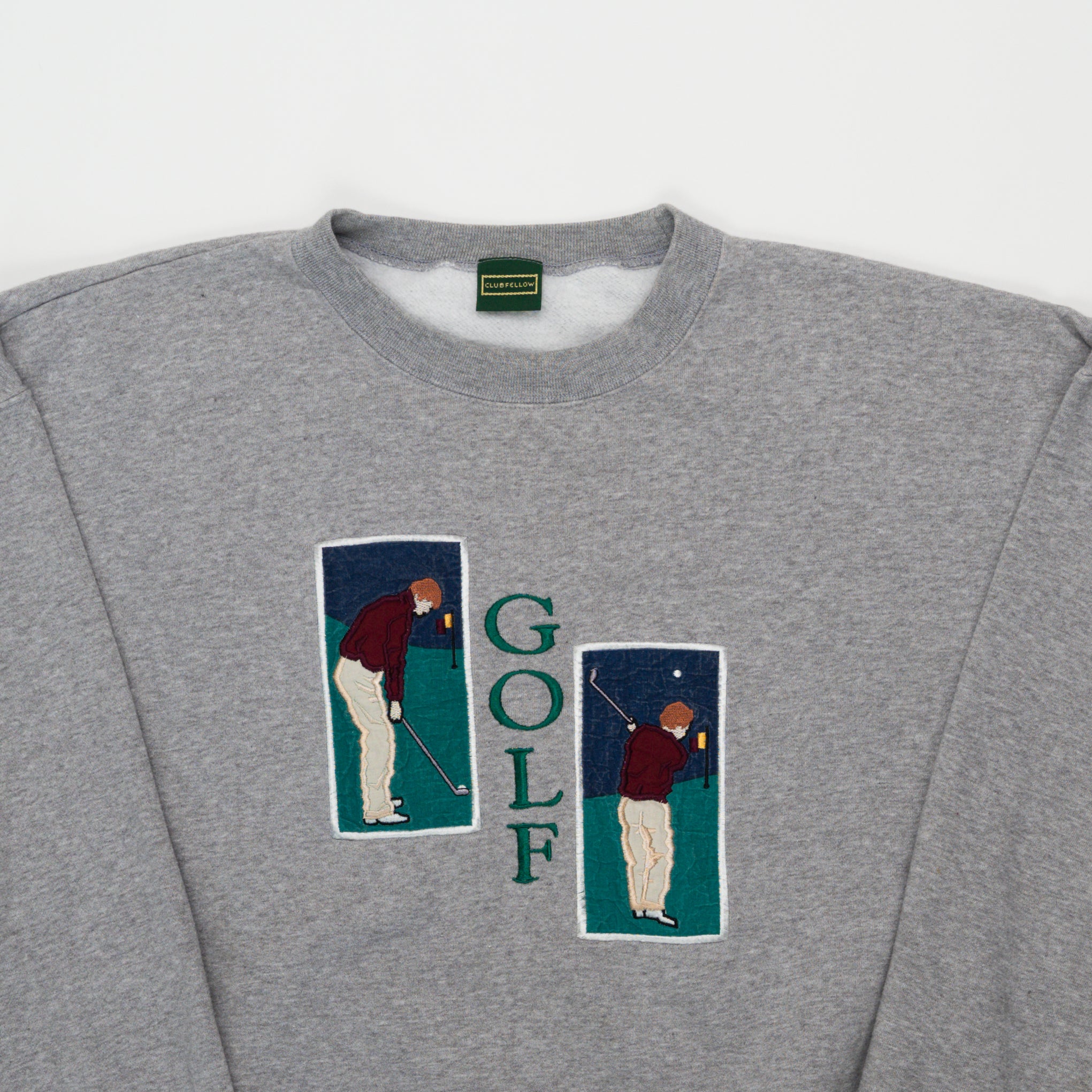 Vintage Grey Golf Embroidered Crewneck (L) | Rebalance Vintage.