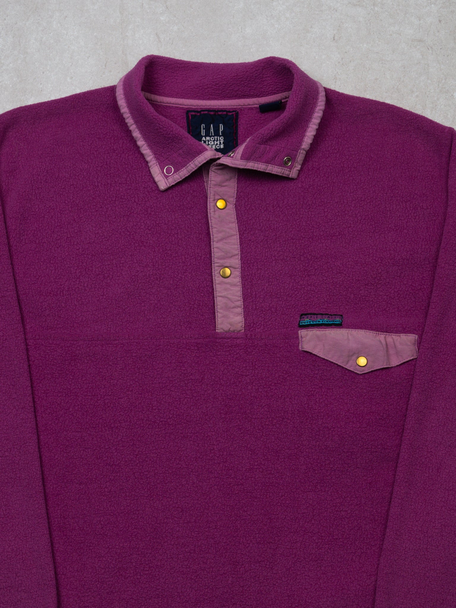 Vintatge 90s Magenta Gap Arctic Fleece 1/4 Button Sweater (M)
