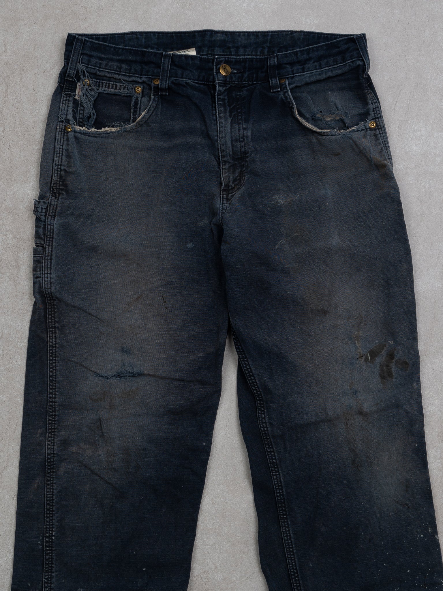 Vintage Rugged Washed Blue Carhartt Cargo Pants (34 x 32)
