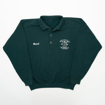 Vintage Green Mecanique Industrielle 1/4 Button Sweater (L) | Rebalance Vintage.