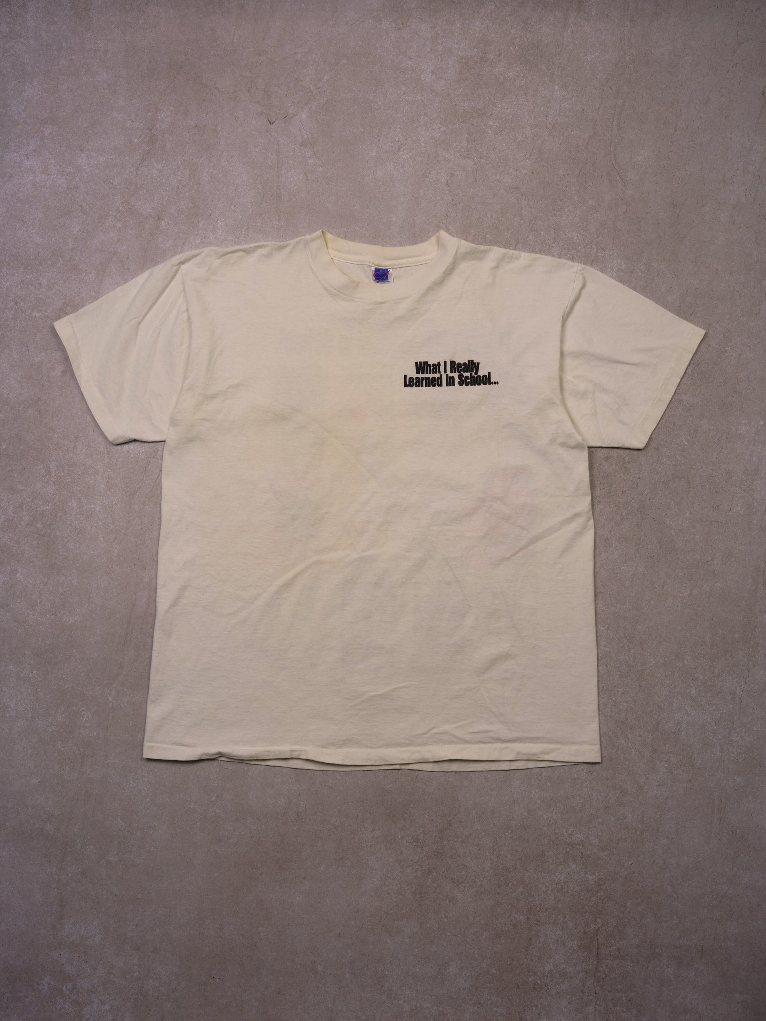 Vintage 90s "White What I Really Learned In School" Beer Tee (M/L)