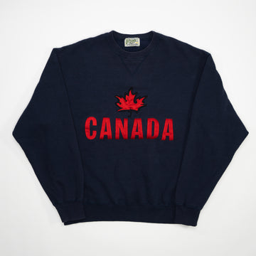 Vintage Blue Roots x Canada Maple Leaf Crewneck (L) | Rebalance Vintage.