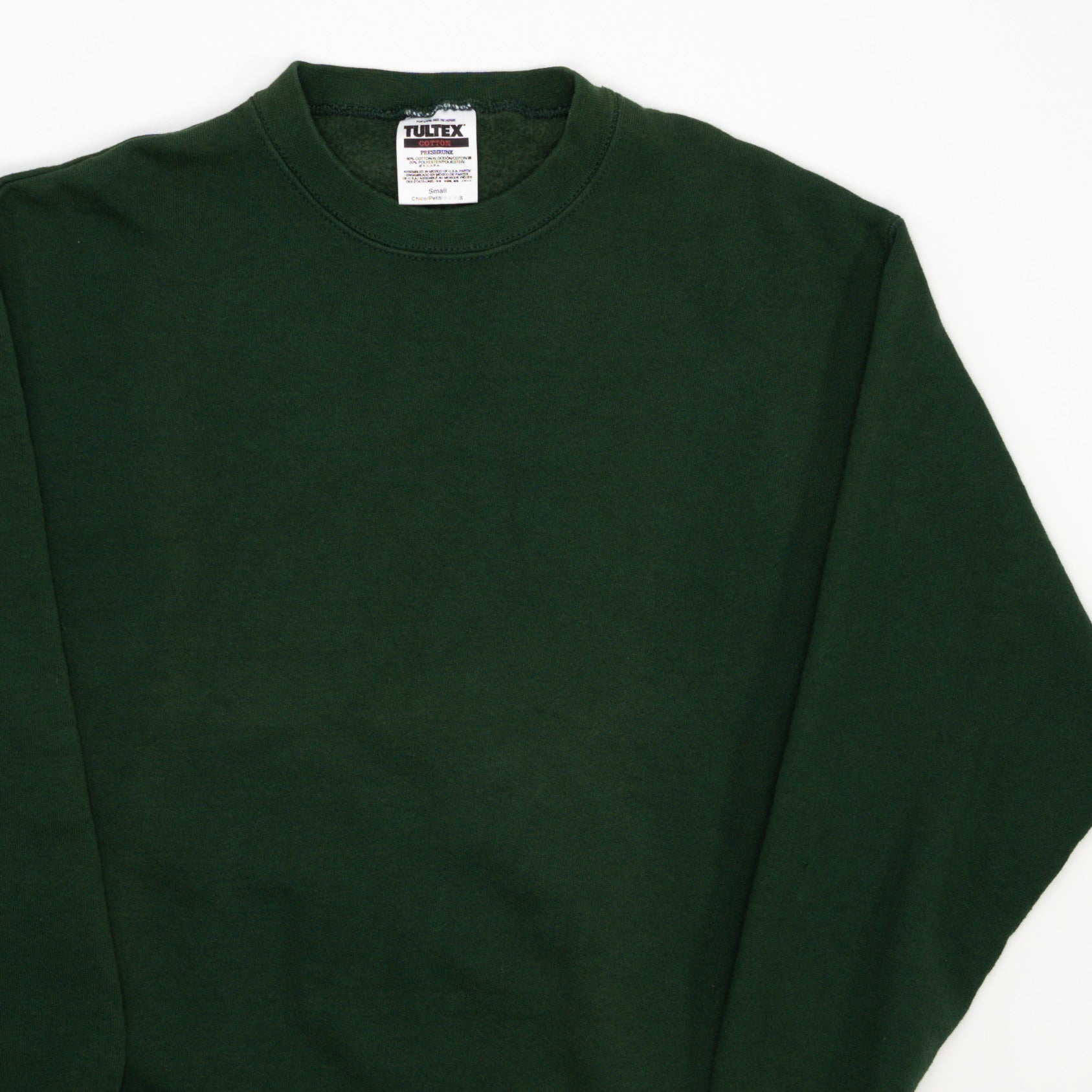 Vintage 90s Forest Green Blank Crewneck (S) | Rebalance Vintage.