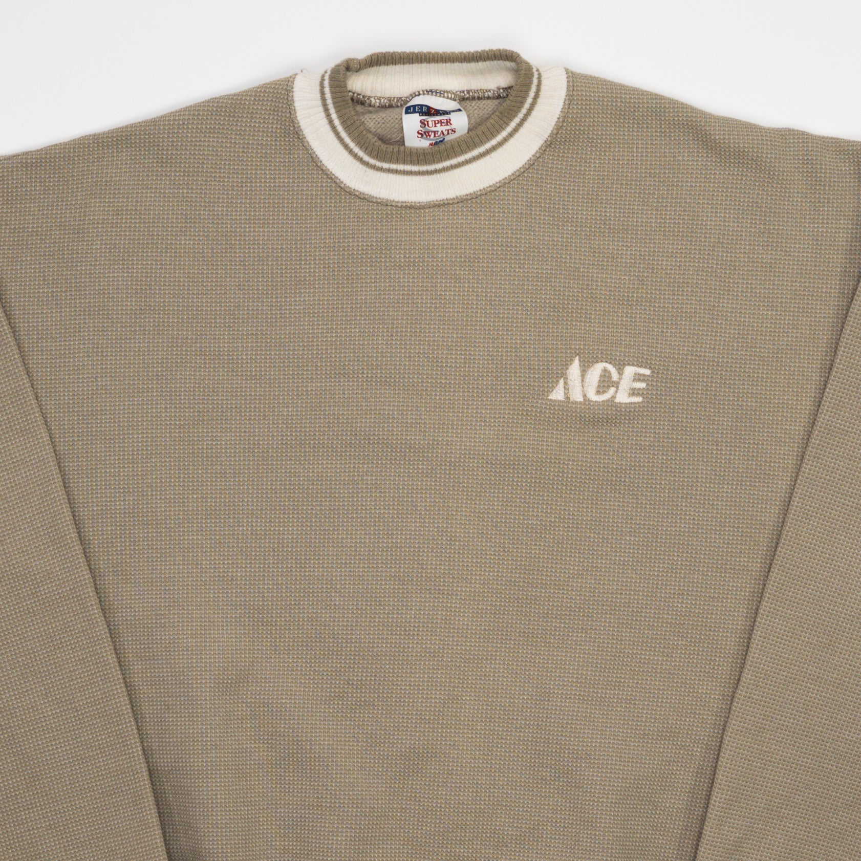 Vintage Beige + White ACE Crewneck (L)