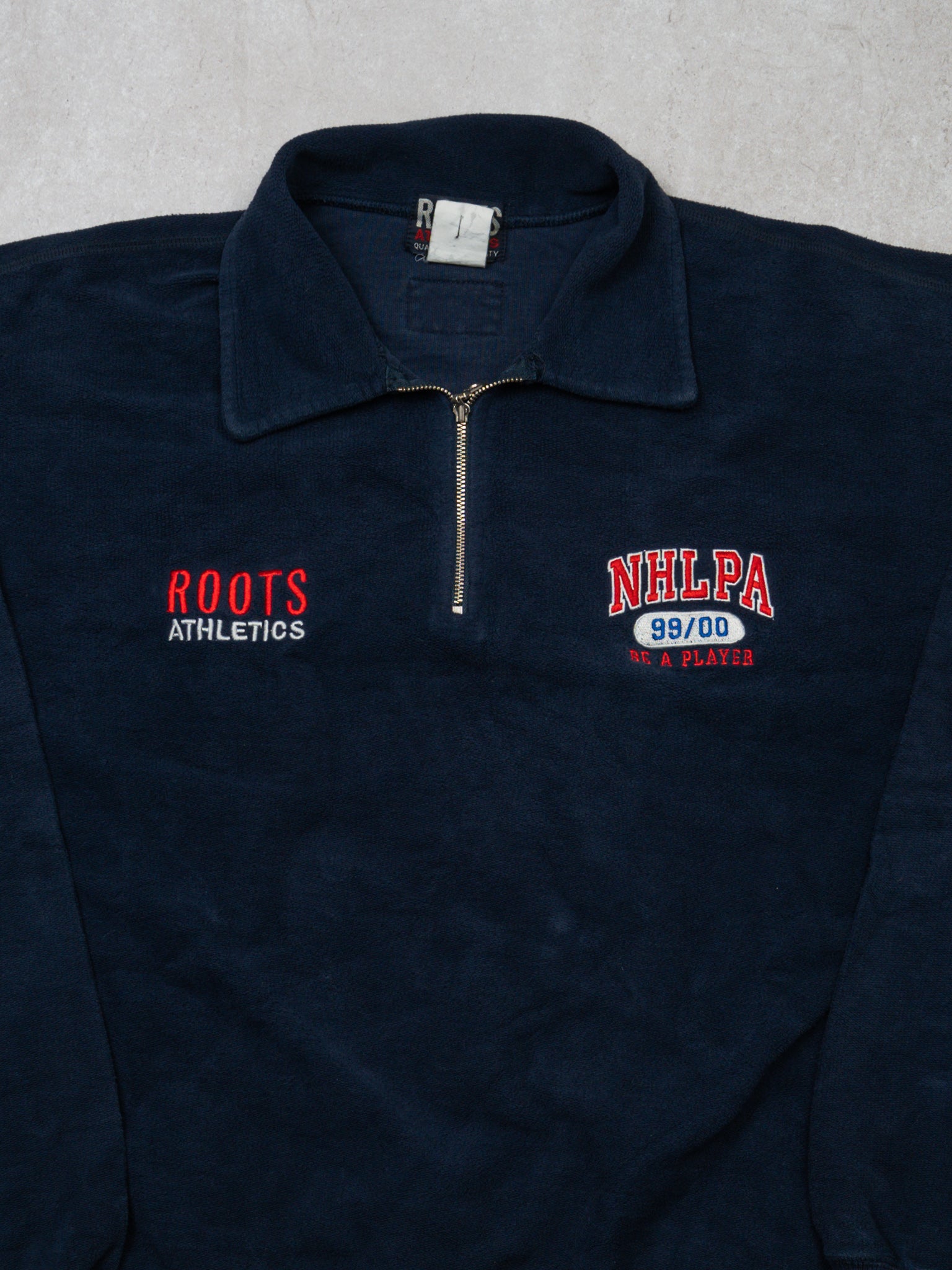 Vintage '99 Blue Roots x NHLPA 1/4 Zip Sweater (XL)