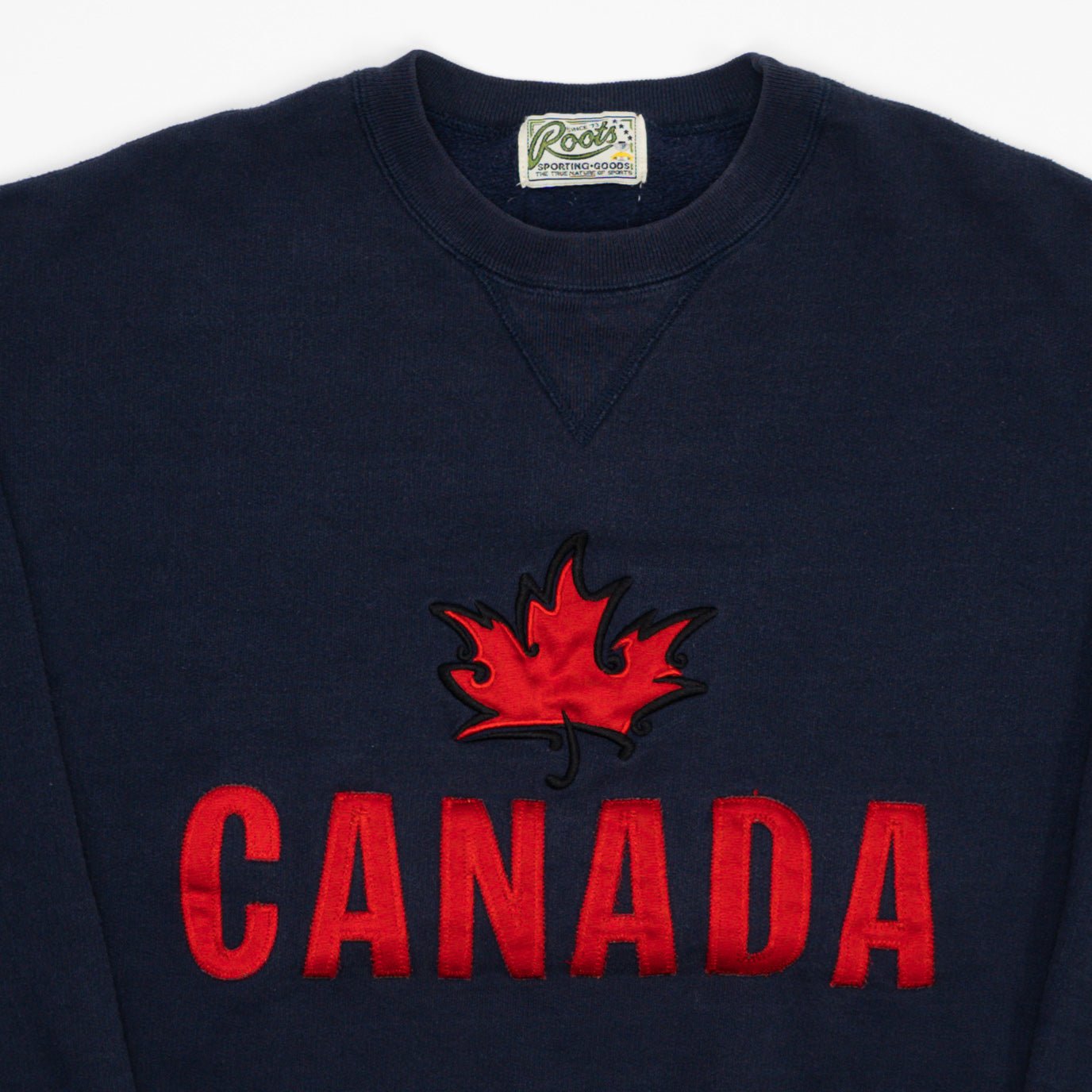 Vintage Blue Roots x Canada Maple Leaf Crewneck (L) | Rebalance Vintage.