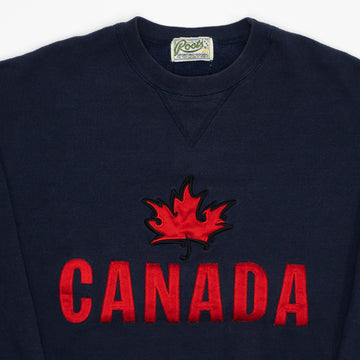 Vintage Blue Roots x Canada Maple Leaf Crewneck (L) | Rebalance Vintage.