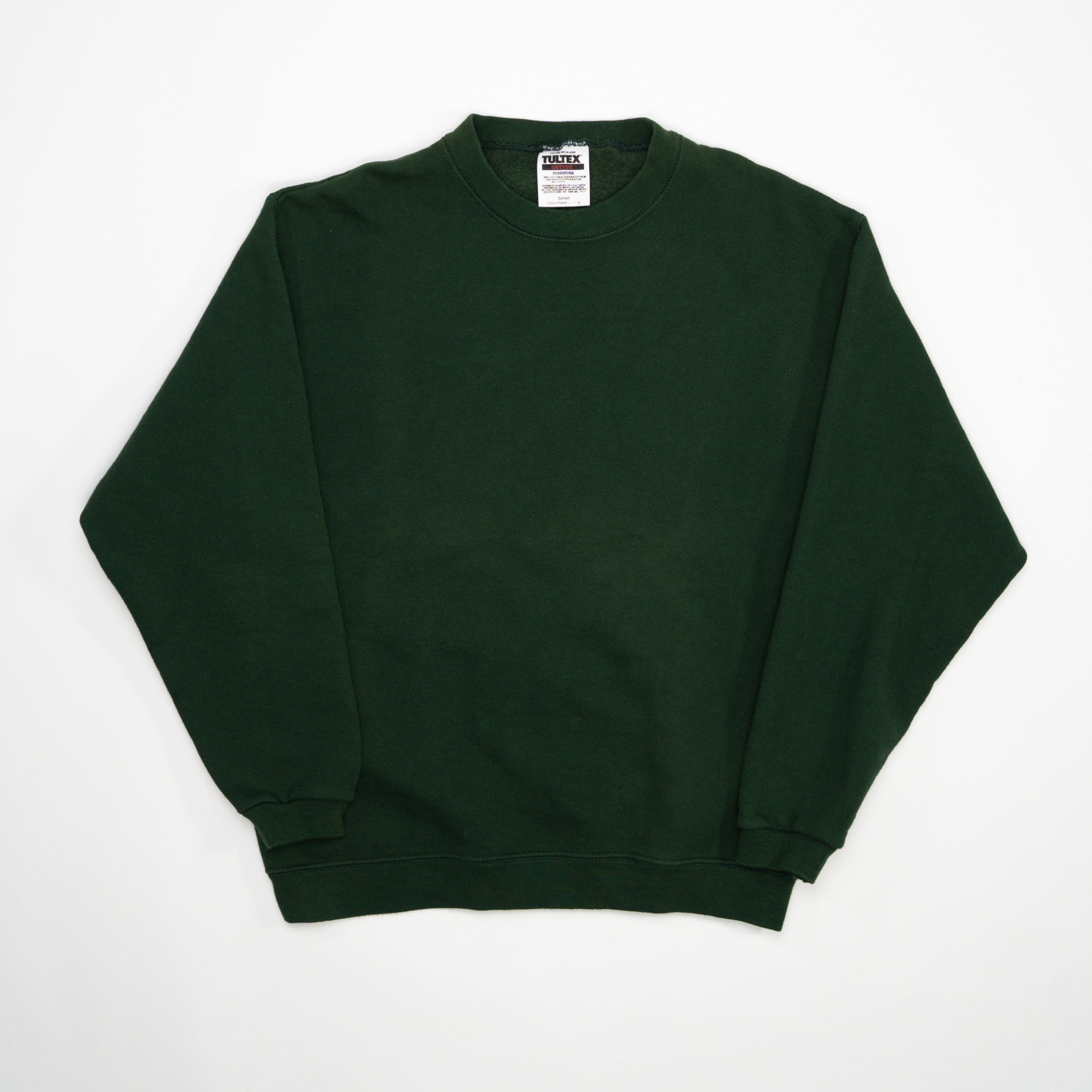 Vintage 90s Forest Green Blank Crewneck (S) | Rebalance Vintage.