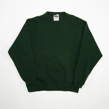 Vintage 90s Forest Green Blank Crewneck (S) | Rebalance Vintage.