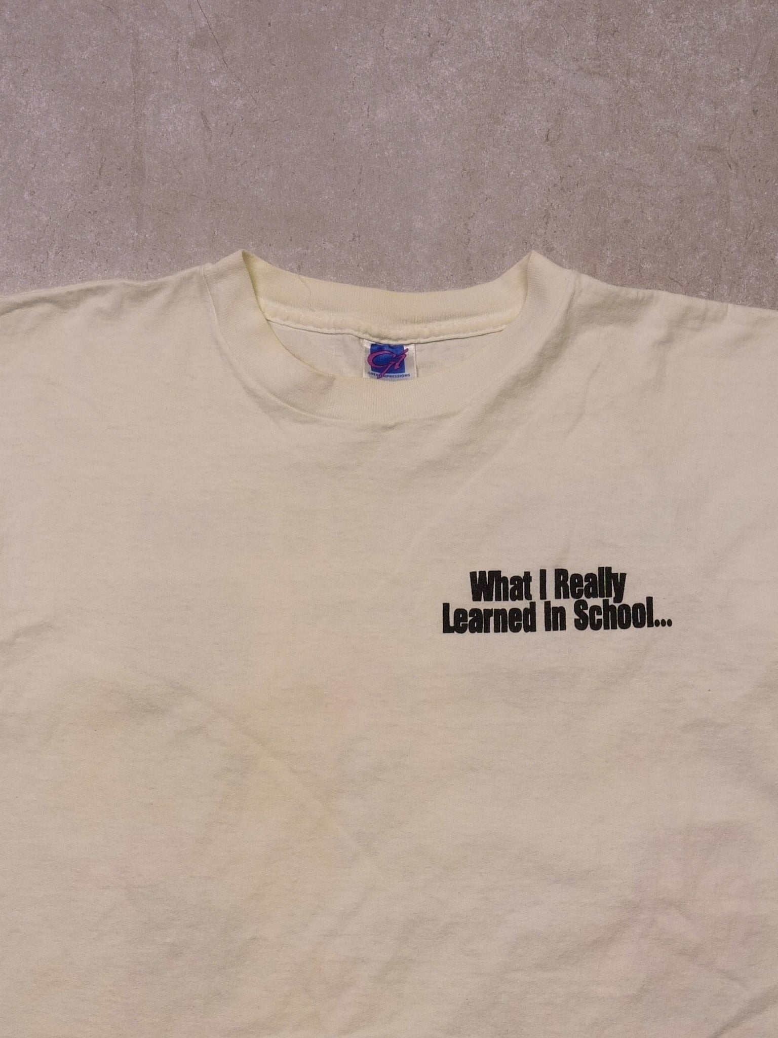 Vintage 90s "White What I Really Learned In School" Beer Tee (M/L)