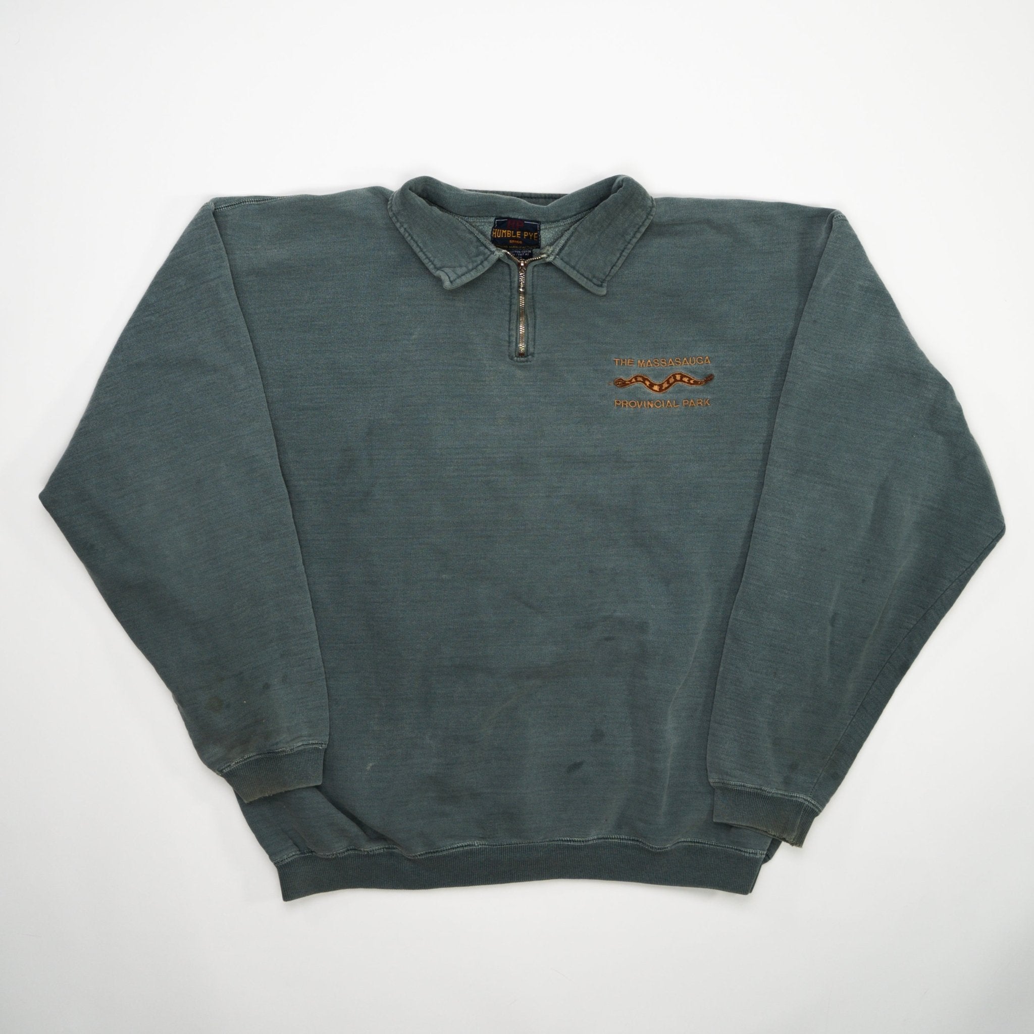 Vintage Green Massasauga Provincial Park 1/4 Zip Sweater | Rebalance Vintage.