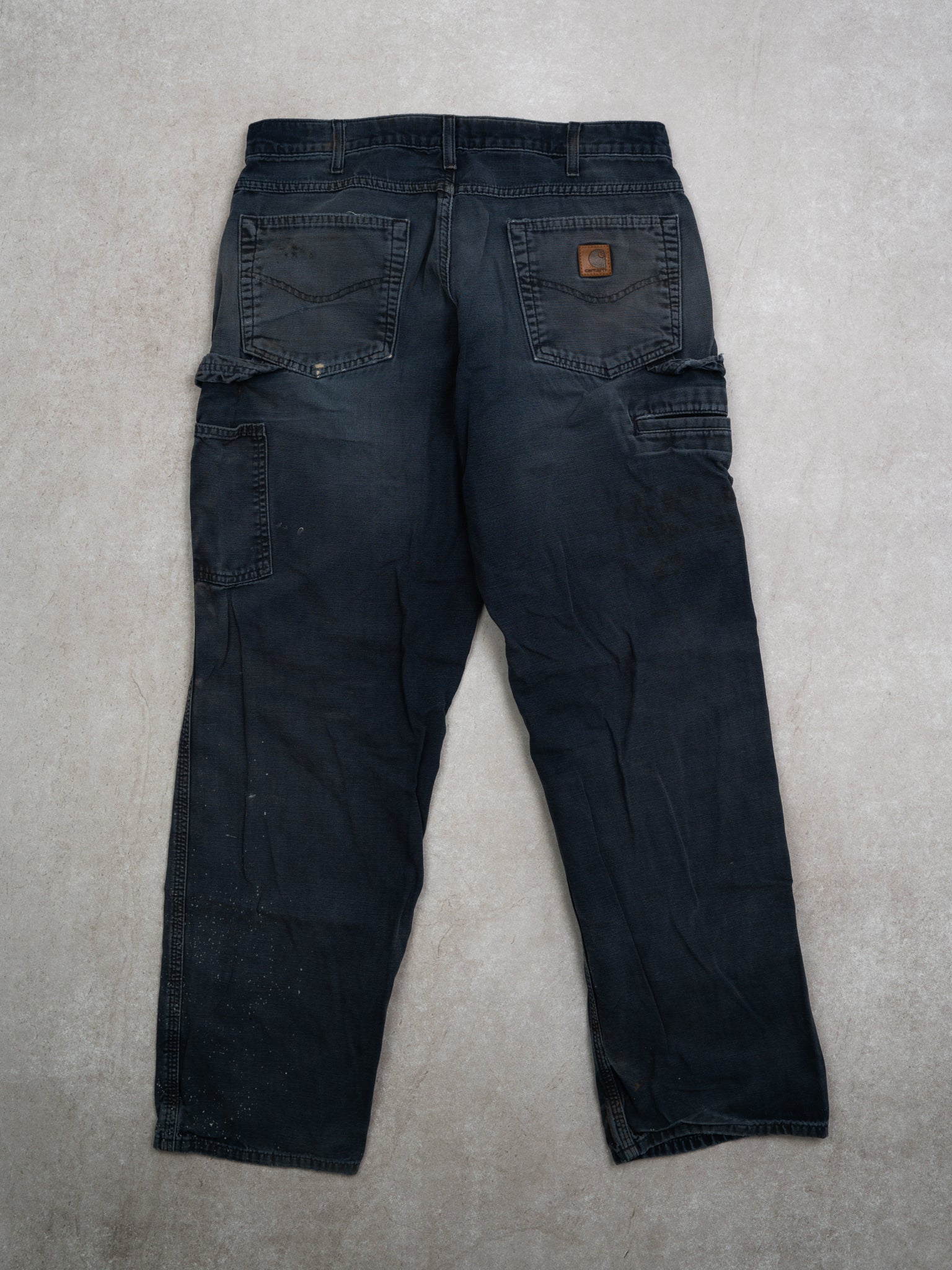 Vintage Rugged Washed Blue Carhartt Cargo Pants (34 x 32)