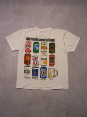 Vintage 90s "White What I Really Learned In School" Beer Tee (M/L)