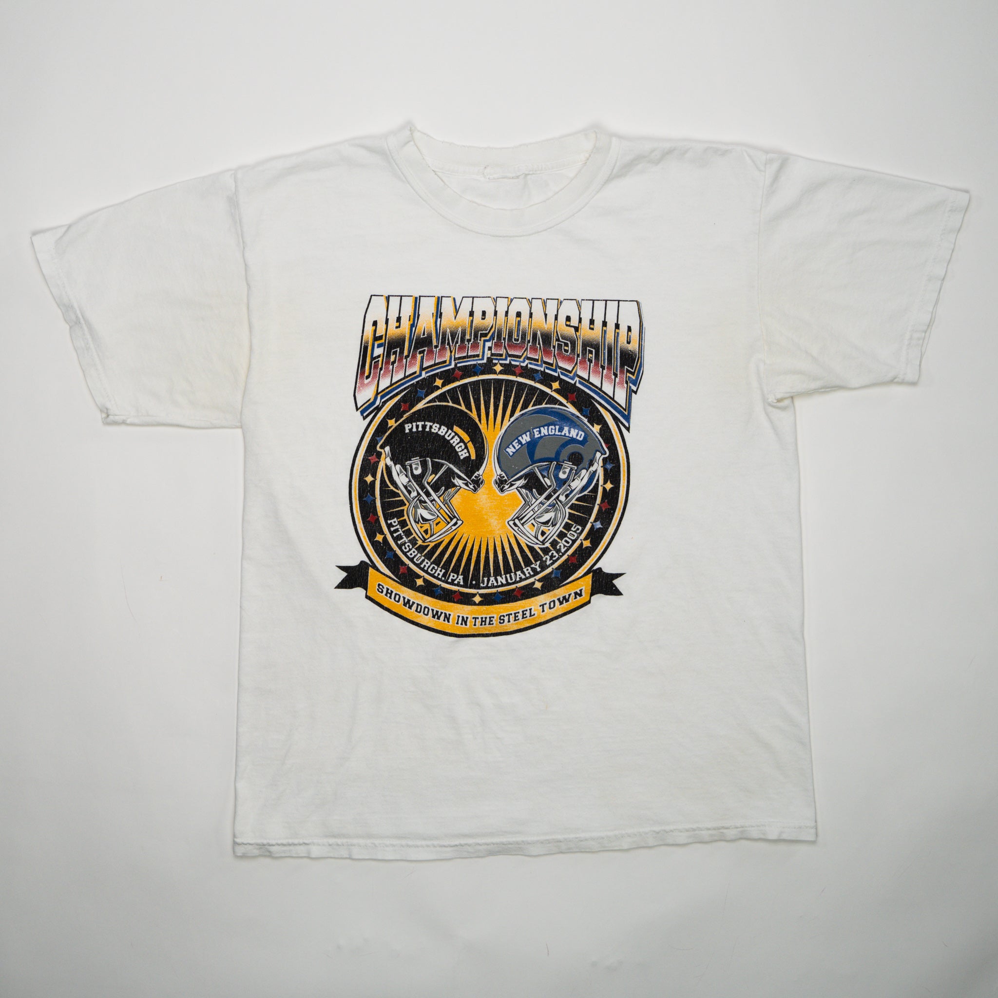 Vintage '05 Championship Steelers v. Patriots Tee (M) | Rebalance Vintage.