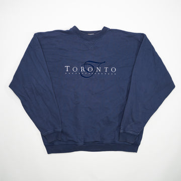 Vintage Washed Blue Toronto Spell Out Crewneck (L/XL) | Rebalance Vintage.