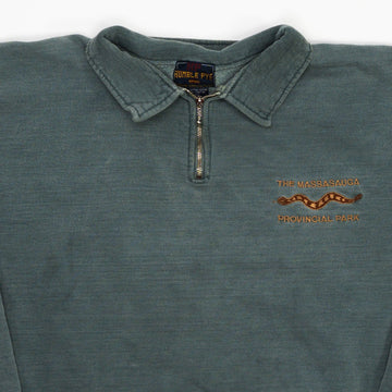 Vintage Green Massasauga Provincial Park 1/4 Zip Sweater | Rebalance Vintage.