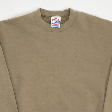 Vintage 90s Beige Blank Jerzee Crewneck (L) | Rebalance Vintage.