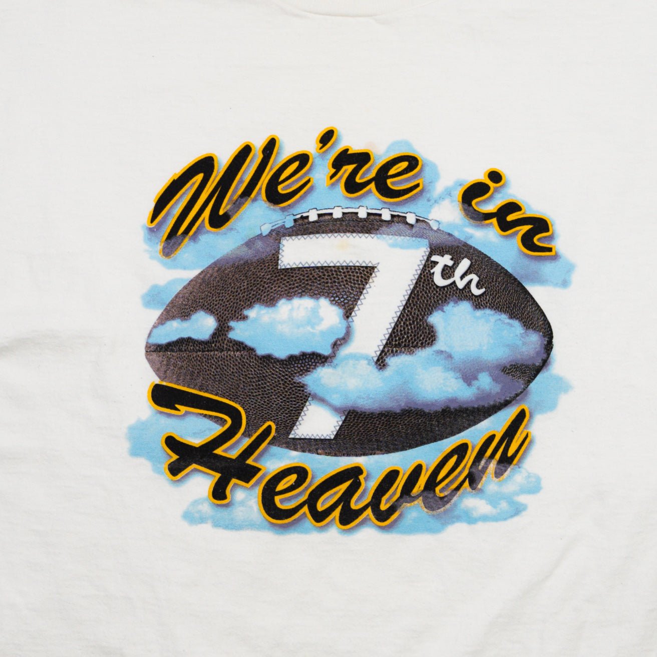 Vintage White Were in 7th Heaven Football Tee (L)