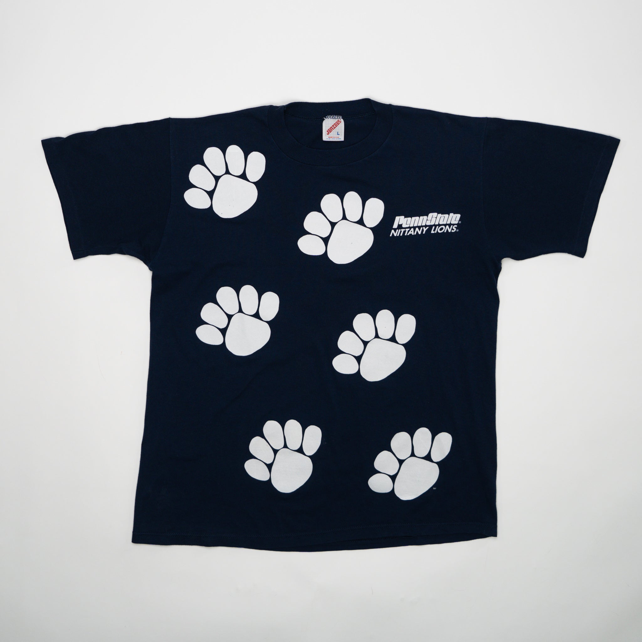 Vintage 90s Penn State Nittany Lions Paw Print Tee (M) | Rebalance Vintage.
