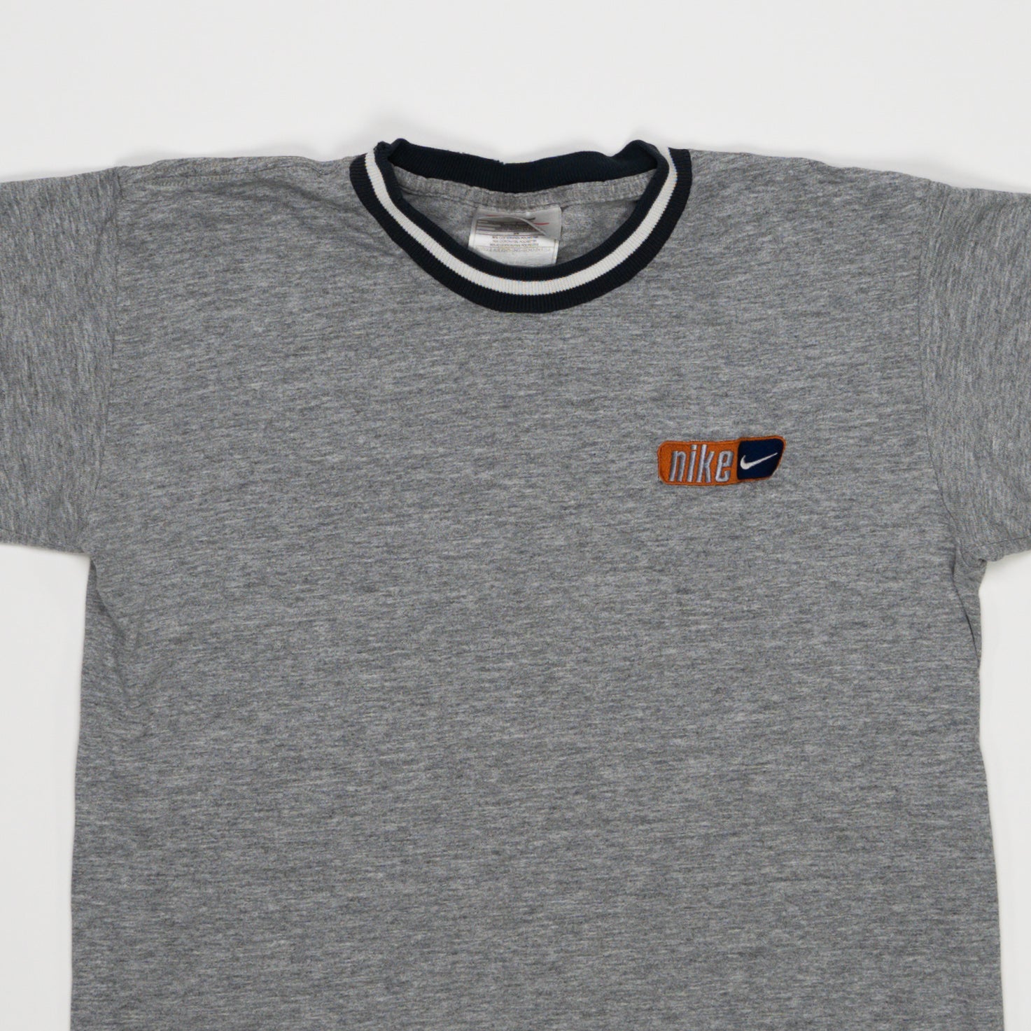 Vintage 90s Grey Nike Patch Tee | Rebalance Vintage.