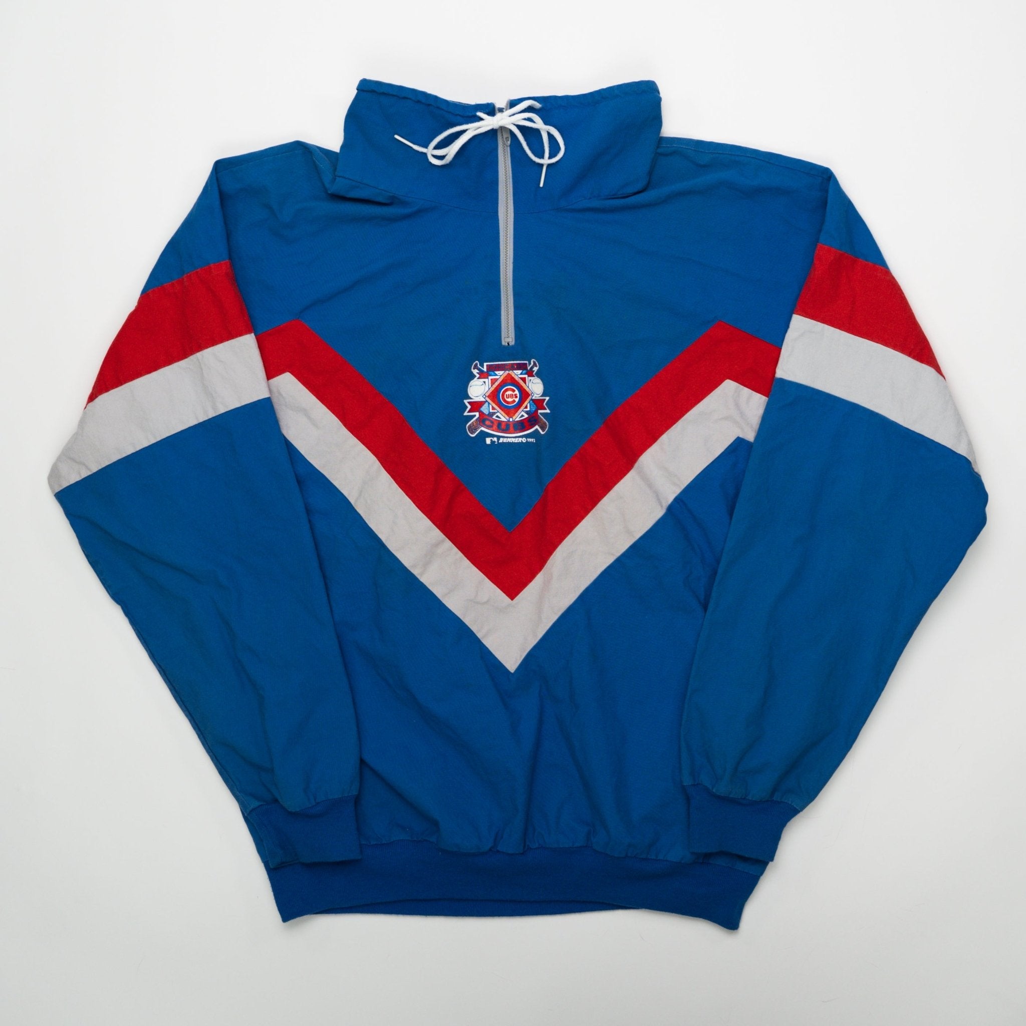 Vintage RARE ’92 Chicago Cubs ¼ Zip Pullover Jacket (L) | Rebalance Vintage.