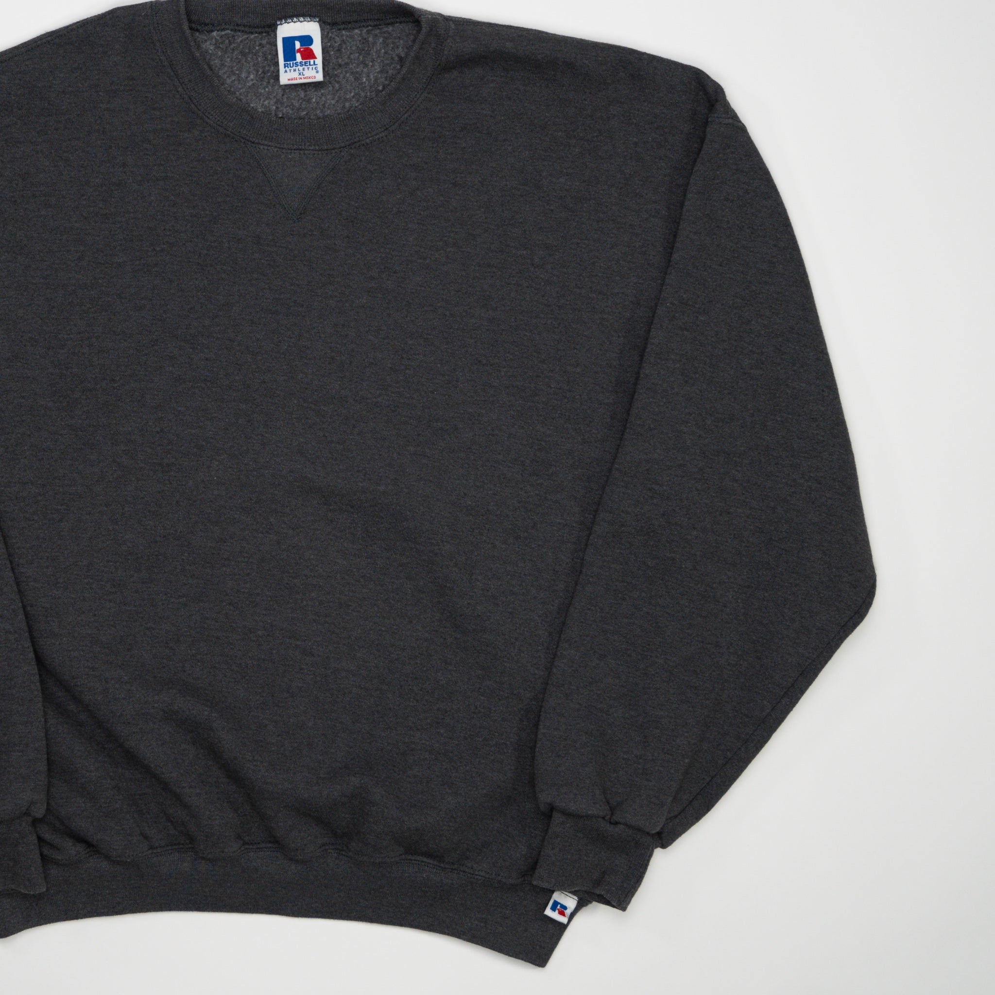Vintage Dark Grey Russell Athletics Crewneck 2.0 (XL) | Rebalance Vintage.