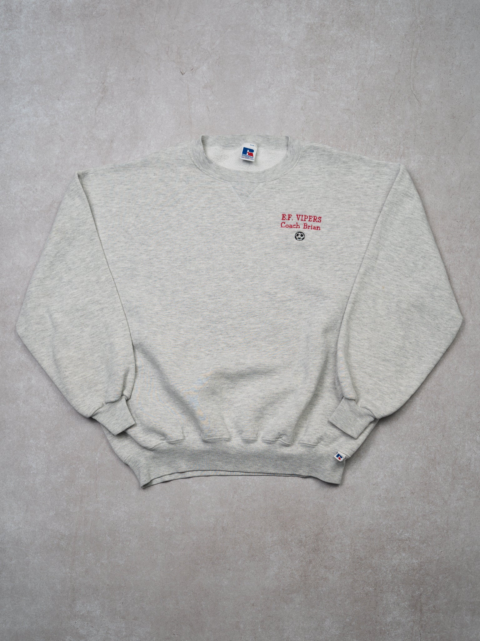 Vintage 90s Grey E.F. Vipers Coach Brian x Russell Crewneck (L)