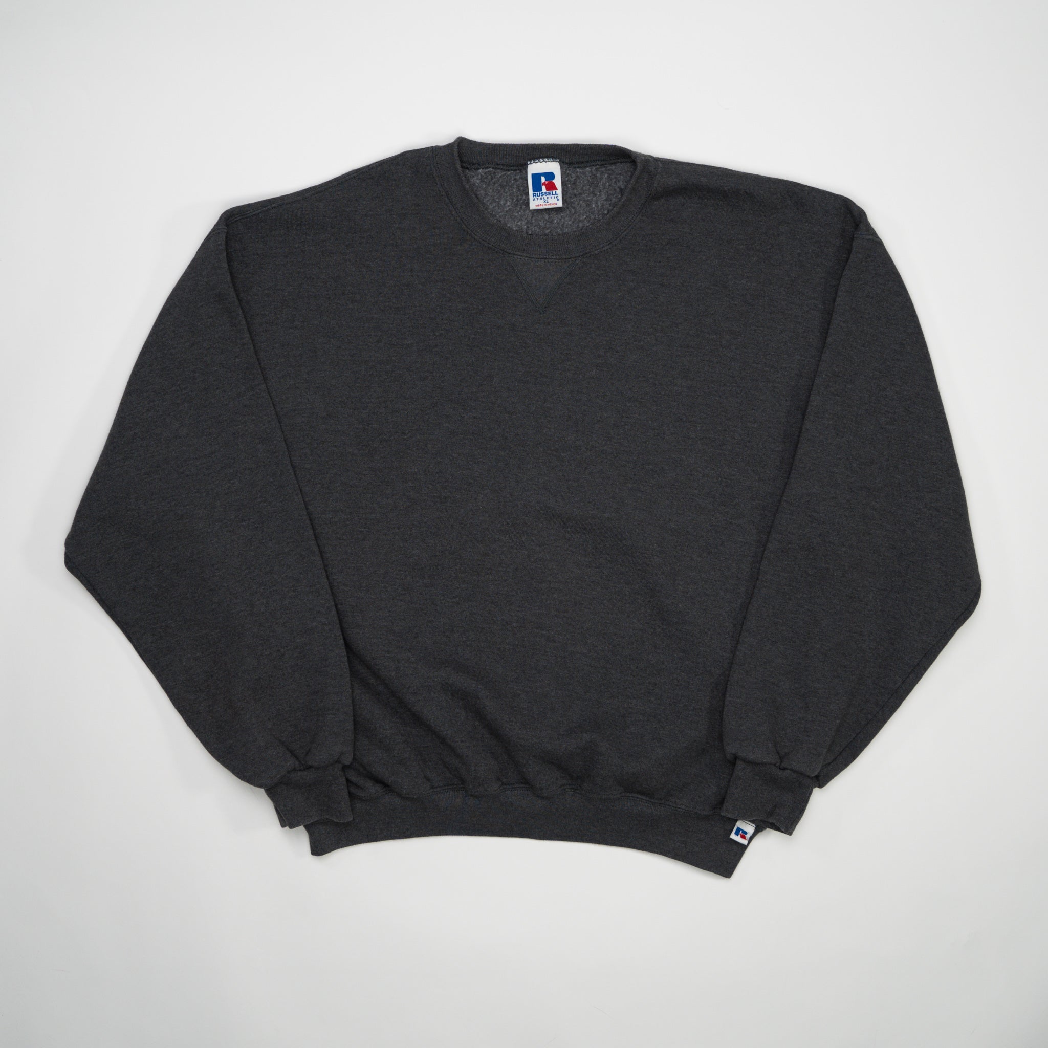 Vintage Dark Grey Russell Athletics Crewneck 2.0 (XL) | Rebalance Vintage.