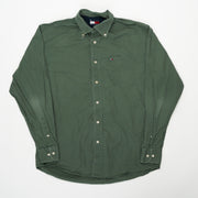 Vintage 90s Moss Green Tommy Hilfiger Button Up (S/M)