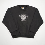 Vintage Rugged Washed Grey Hard Rock Cafe London Crewneck (L)