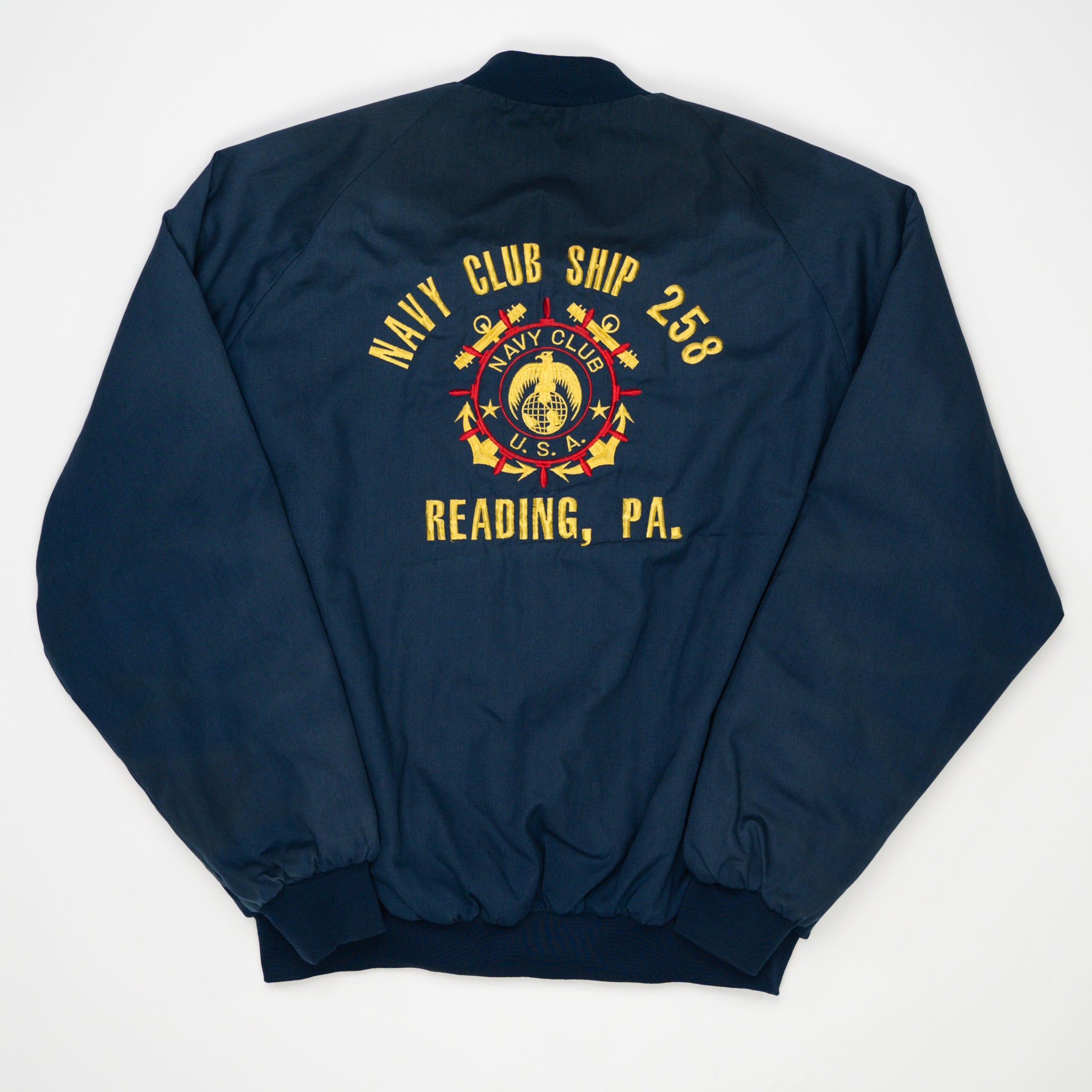 Vintage 90s Navy Club Ship 258 Bomber Jacket (XL) | Rebalance Vintage.
