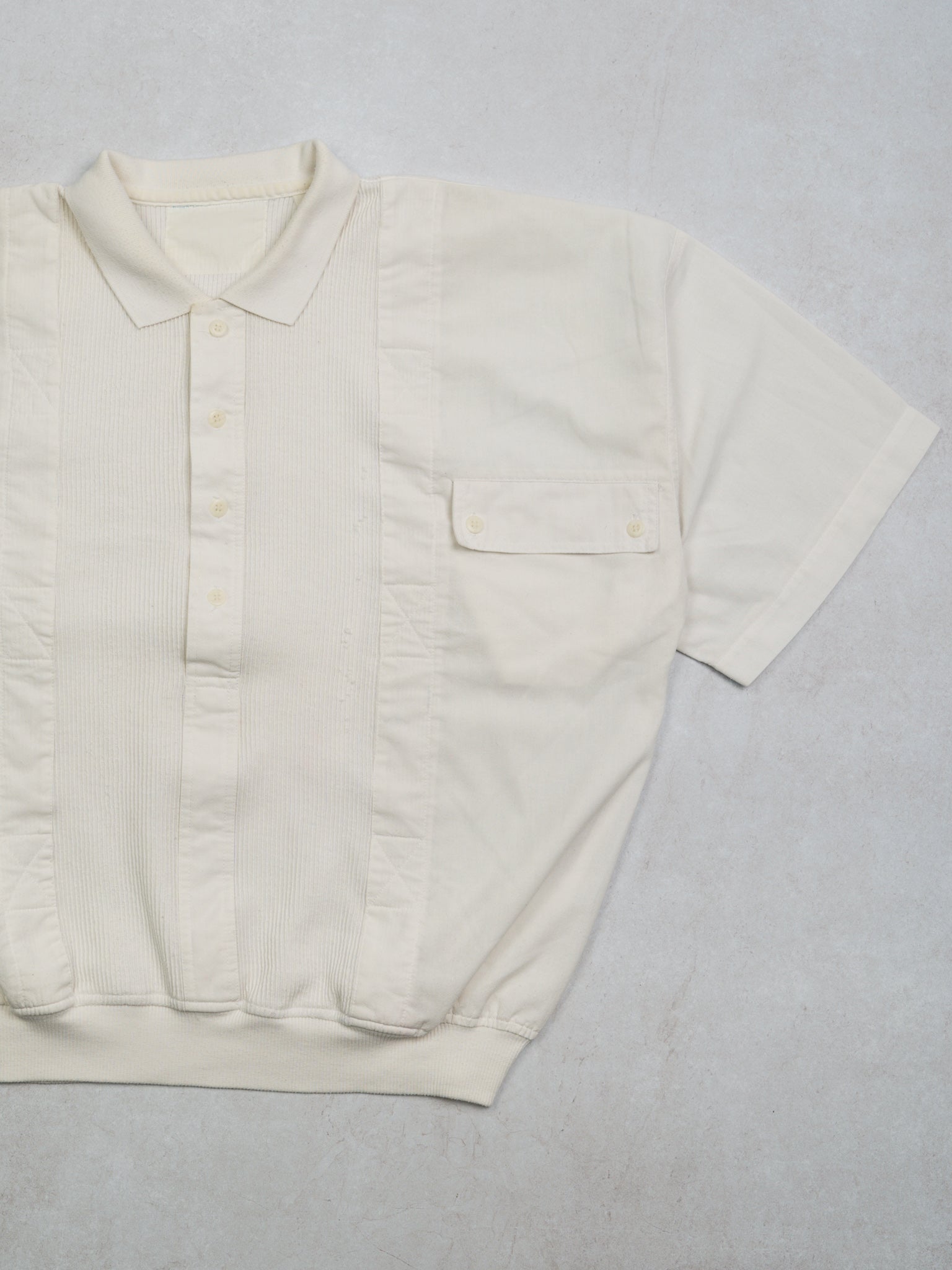 Vintage 70s White Collared Dress Shirt (XL)