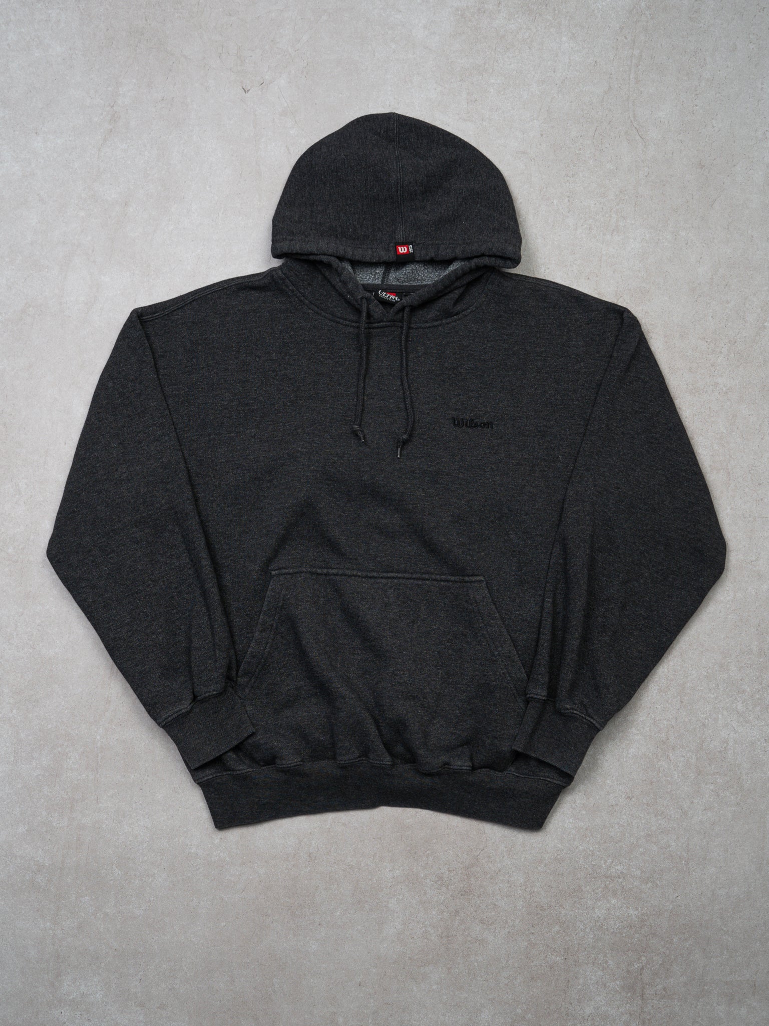 Vintage 90s Dark Grey Wilson Hoodie (M/L)