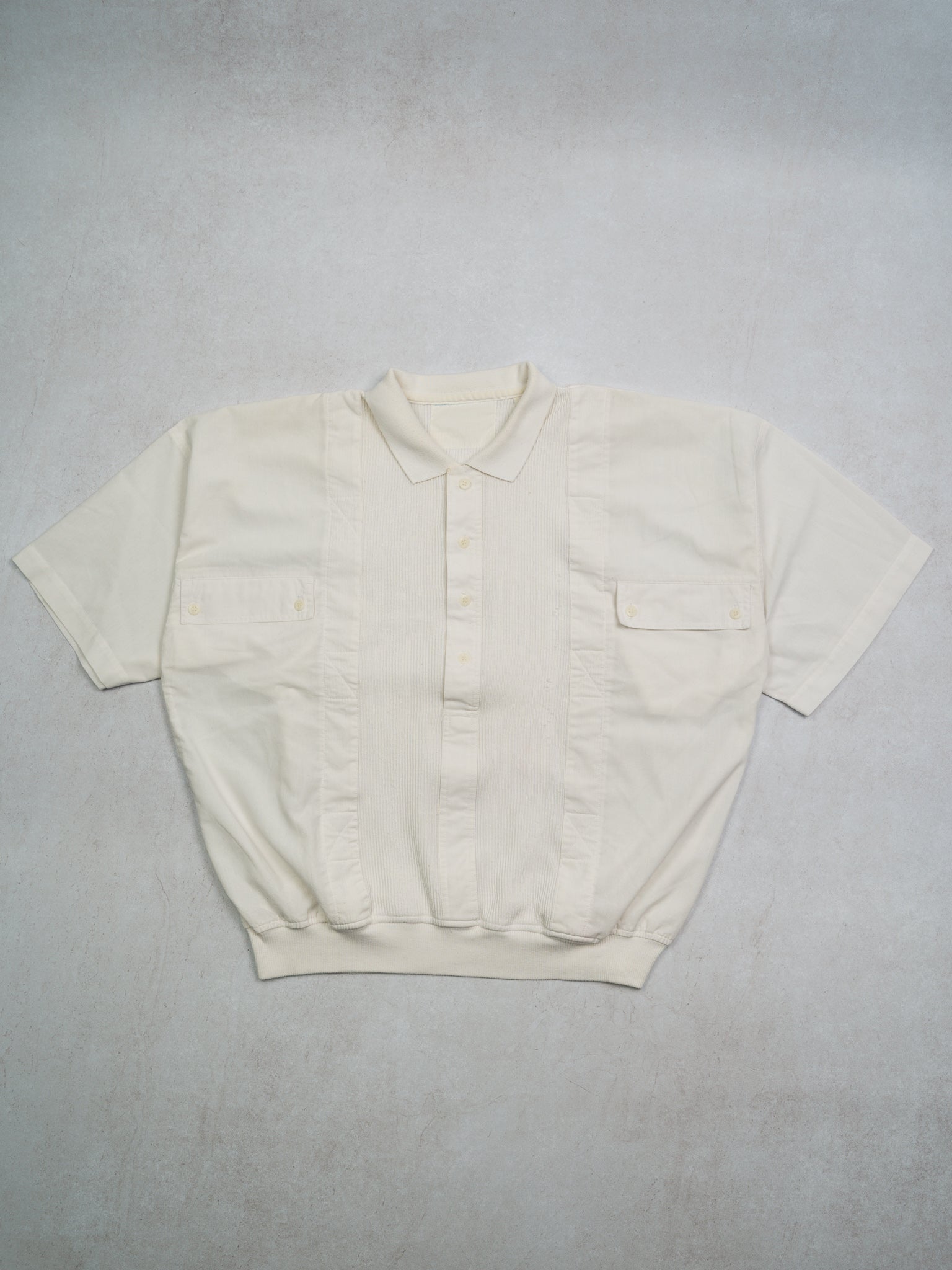Vintage 70s White Collared Dress Shirt (XL)