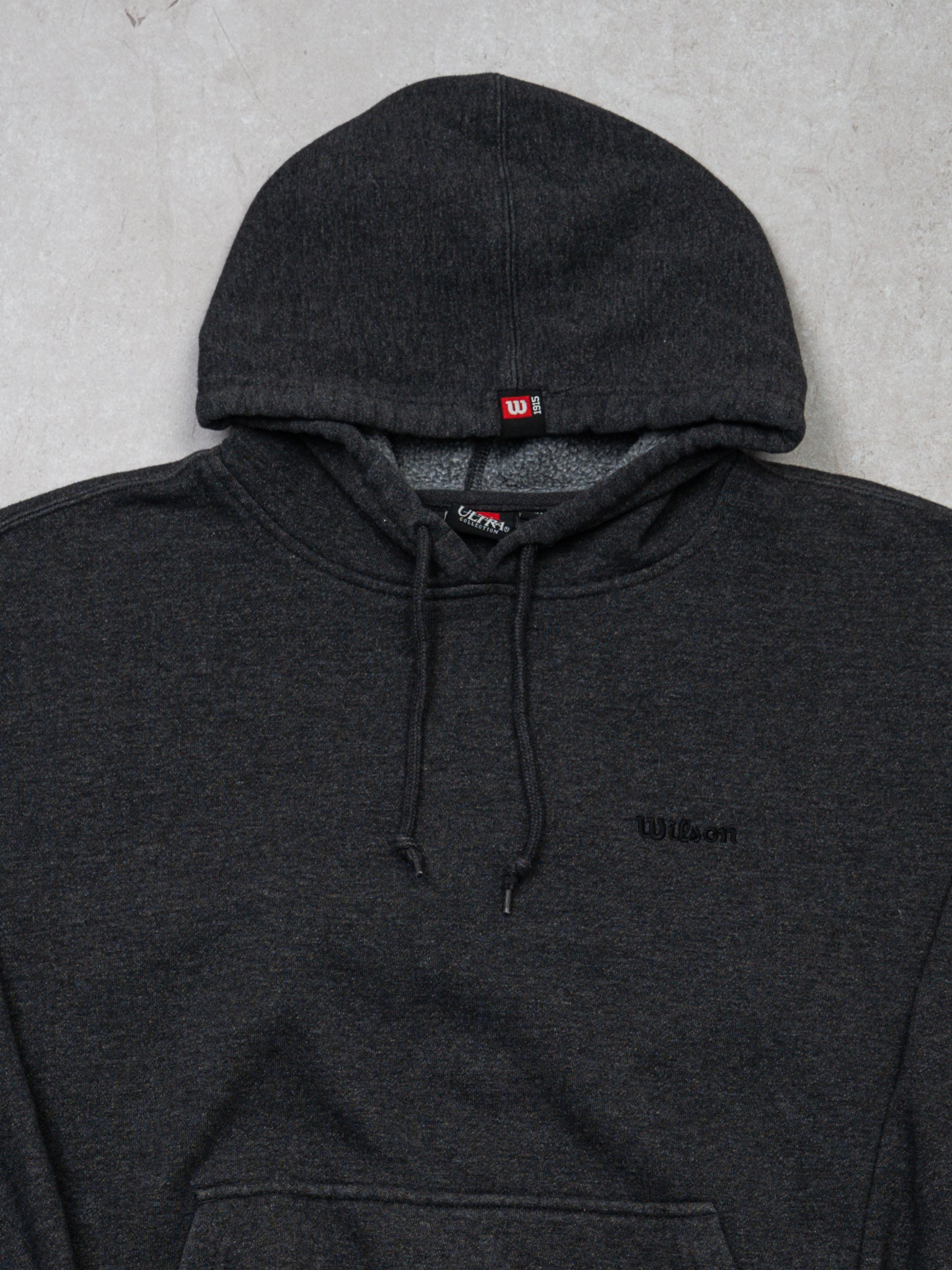 Vintage 90s Dark Grey Wilson Hoodie (M/L)