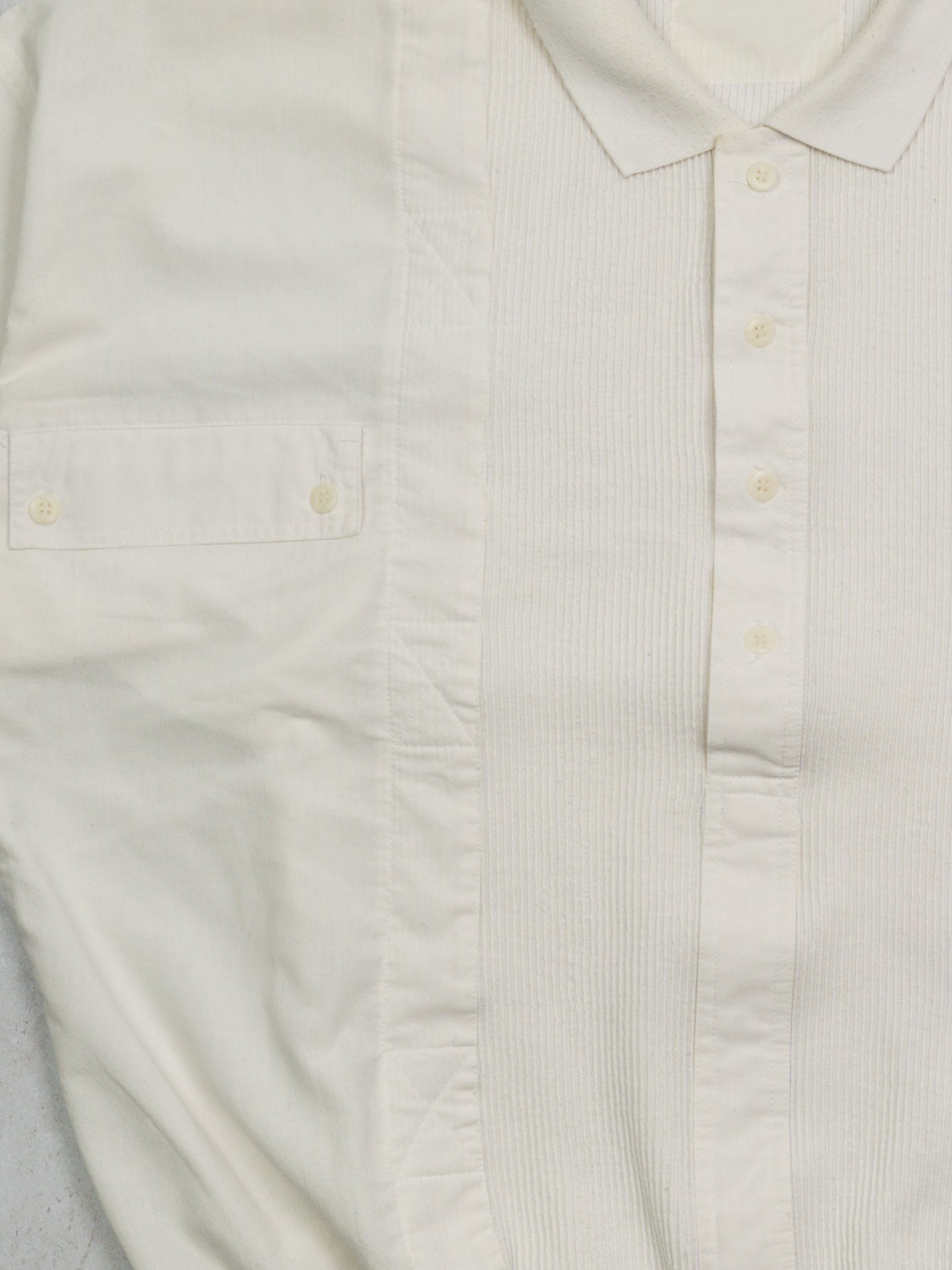 Vintage 70s White Collared Dress Shirt (XL)