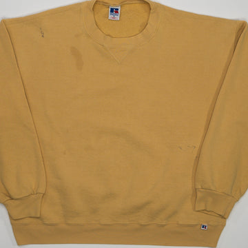 Vintage Mustard Yellow Russell Athletics Crewneck (XL) | Rebalance Vintage.