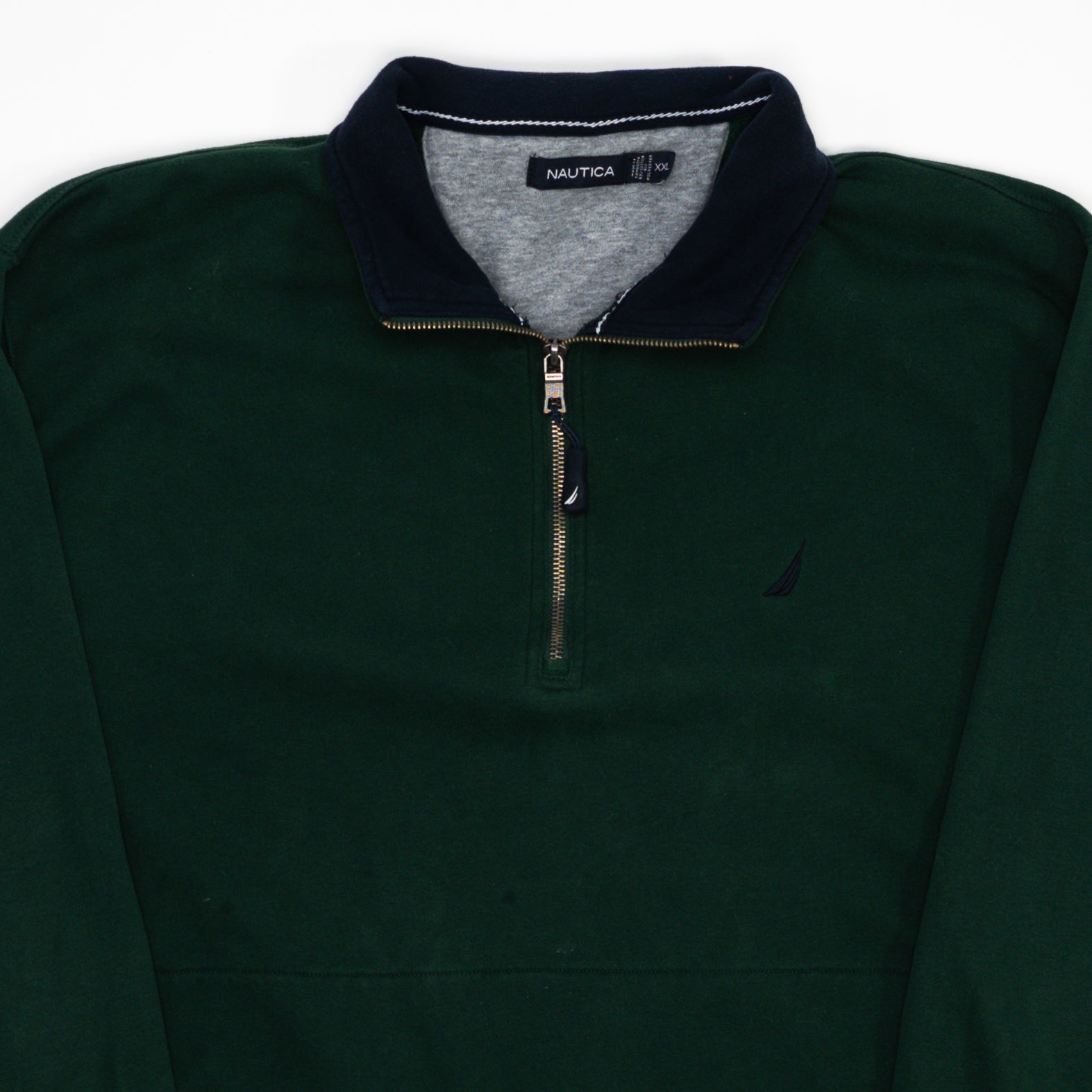 Vintage Green Nautica 1/4 Zip Fleece Sweater (XL/XXL) | Rebalance Vintage.