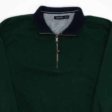 Vintage Green Nautica 1/4 Zip Fleece Sweater (XL/XXL) | Rebalance Vintage.
